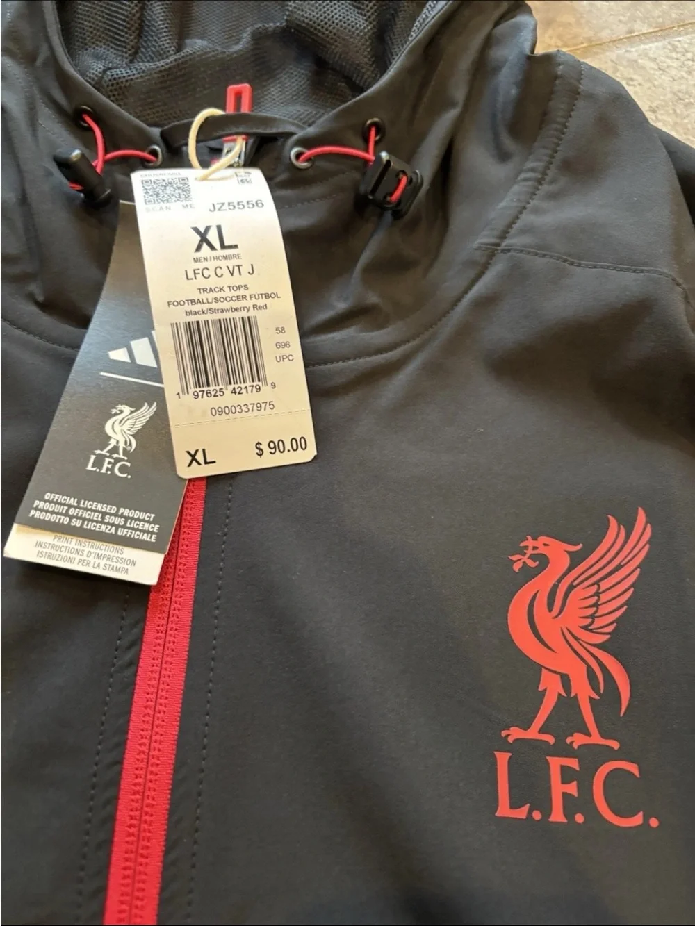 Adidas Liverpool FC Tiro 25 Full Zip Tech Travel Jacket Men’s Size XL JZ5556 NEW